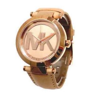 🌟HOST PICK🌟 Michael Kors Tan Leather Strap MK Logo Women's Watch